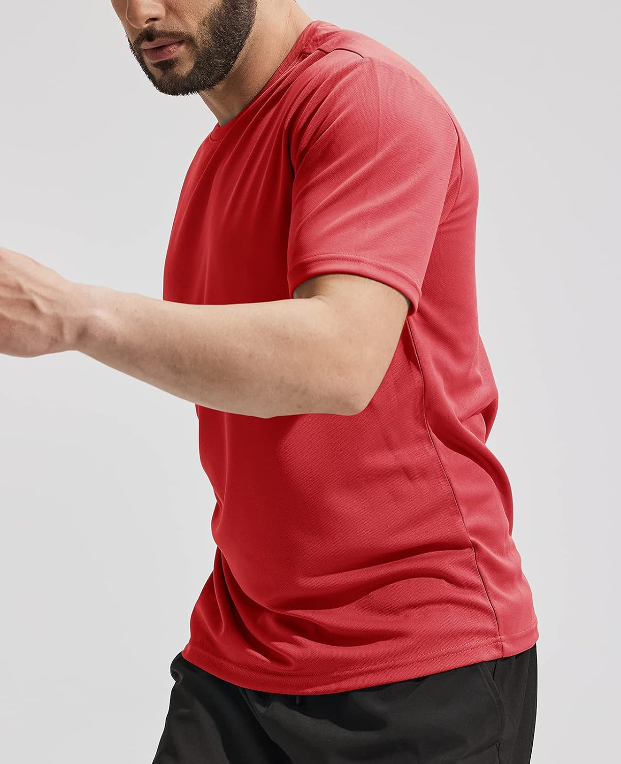 MIER Men's Quick Dry Workout Shirts Moisture Wicking Running Athletic Performance T-Shirts Recycled Polyester Top Tee