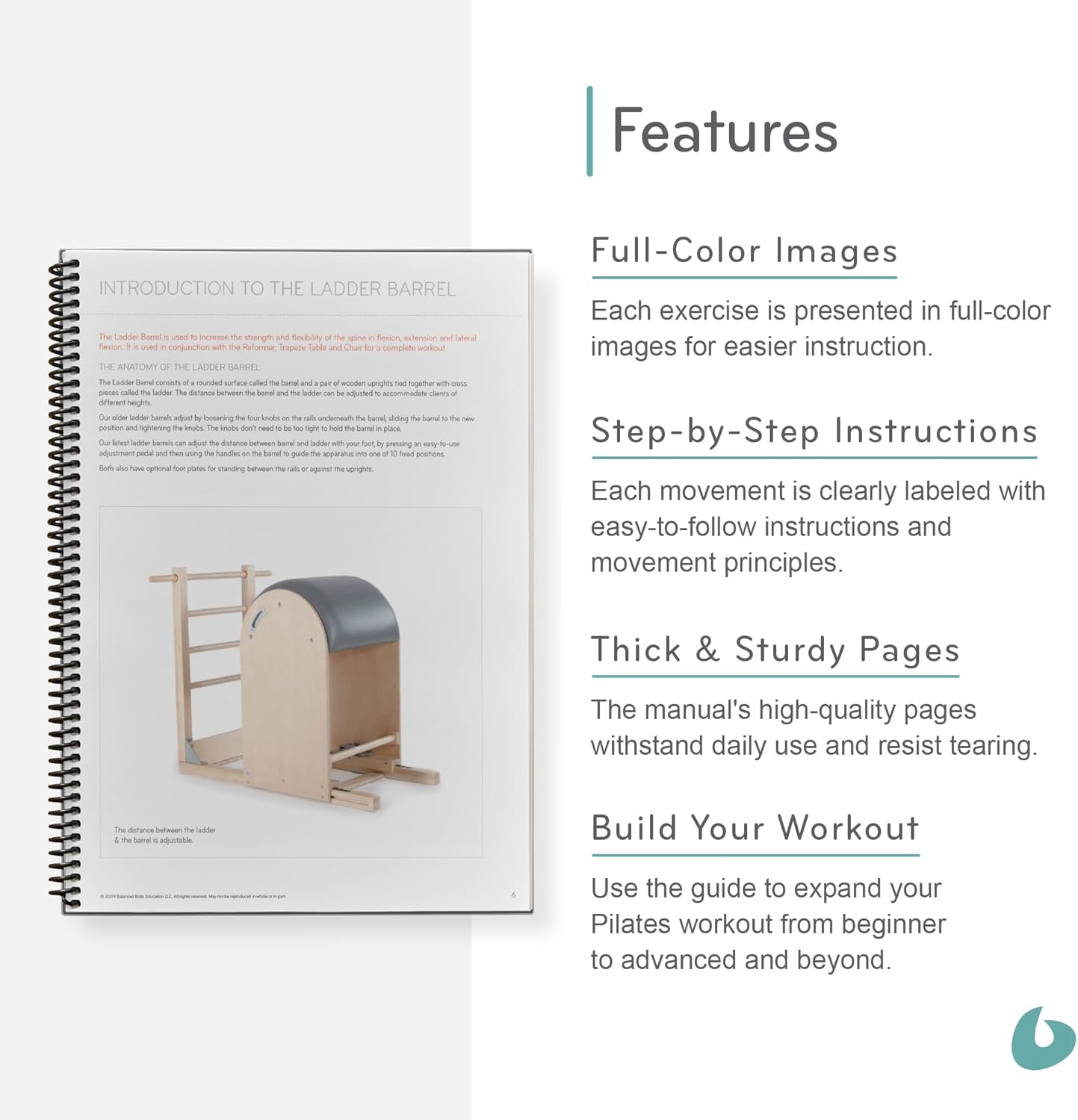 Balanced Body Barrels Guide, Pilates Barrels Guide for Workout Equipment, for Home Gym or Studio Use