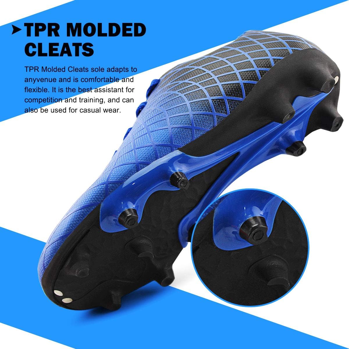 JABASIC Kids Outdoor Soccer Cleats Athletic Firm Ground Football Shoes