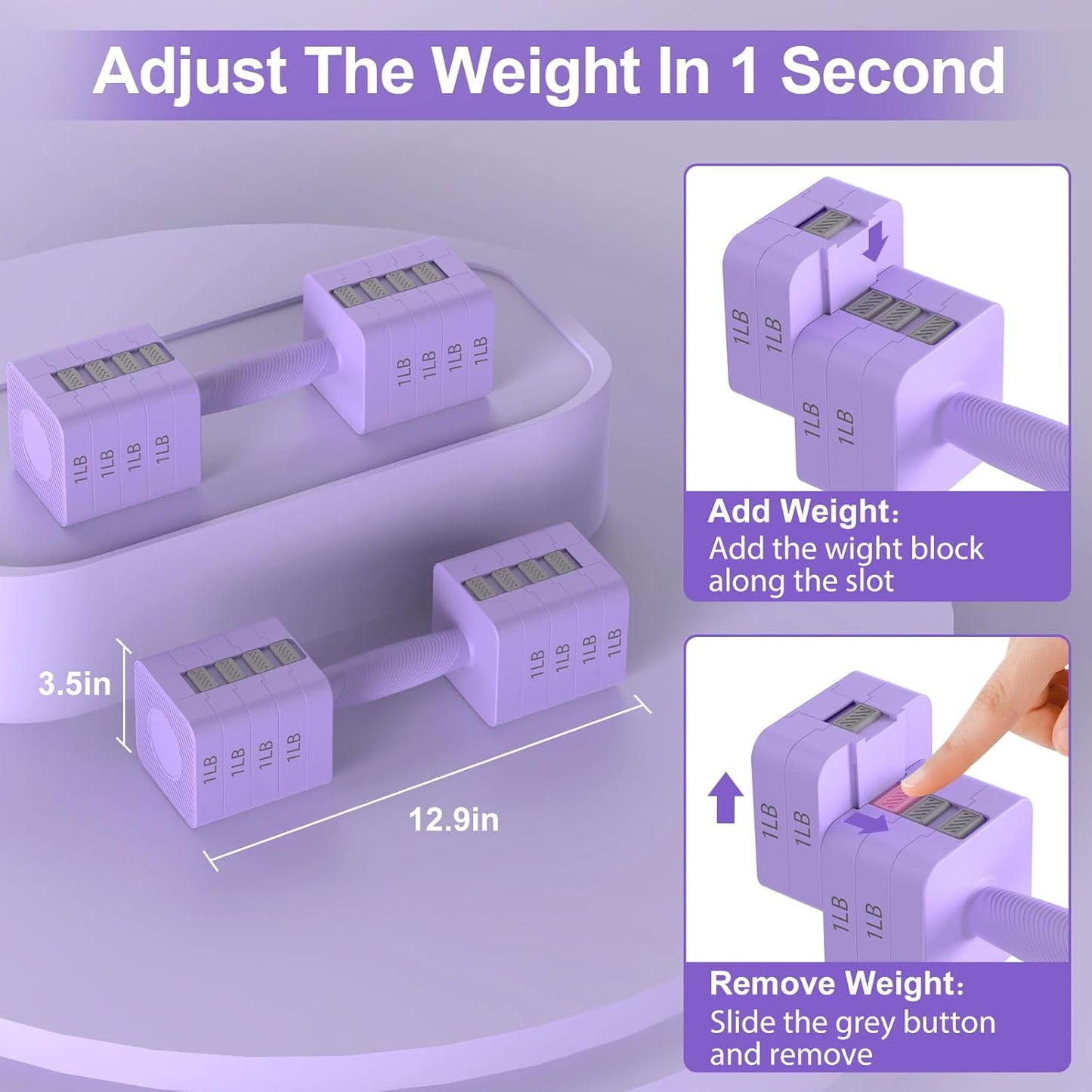 22LBS Adjustable Dumbbells Set, Hand Weights Sets with 5 Levels 3lb, 5lb, 7lb, 9lb, 11lb, Adjustable Weight Dumbbells for Women/Men Home Gym Full Body Workout