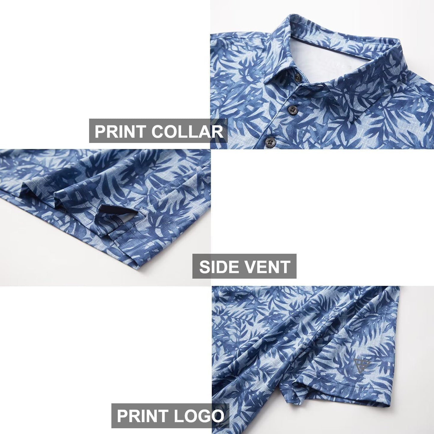 Men's Golf Polo Shirts Short Sleeve Striped Performance Moisture Wicking Dry Fit Golf Shirts for Men