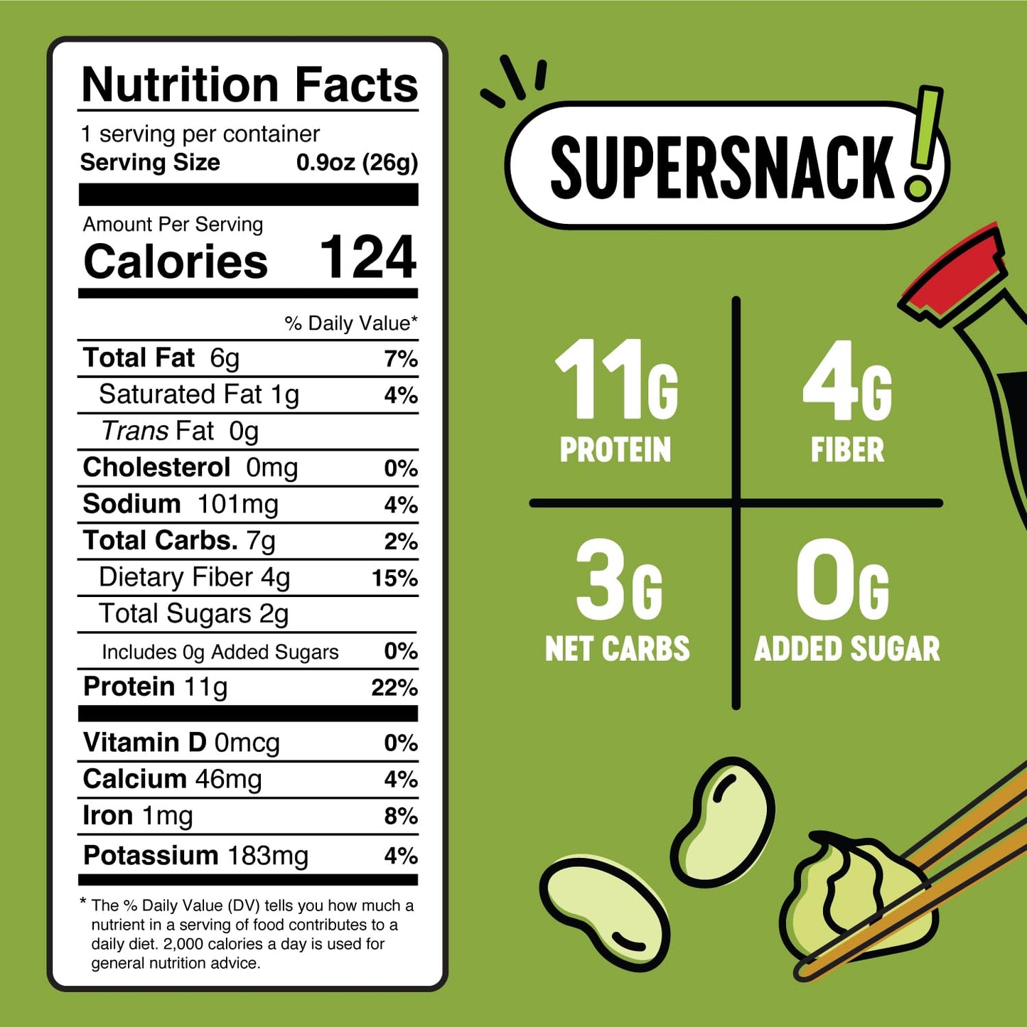 The Only Bean Crunchy Roasted Edamame Snacks (Wasabi Soy Sauce), Healthy High Protein Snacks, Low Carb, Keto Friendly, Gluten Free, Vegan, Lunch, Office, Adults and Kids, 0.9 Ounce (Pack of 10)