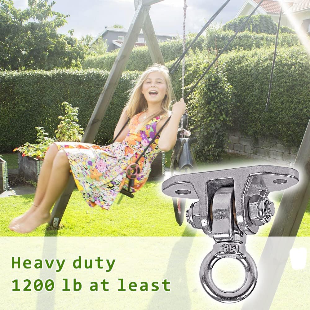 Stainless Steel Heavy Duty Swing Hanger 180°+360° Ceiling Swing Mount Free Swivel Swing Hook Swing Hardware Kit for Yoga Swing Hammock Chair Porch Swing Sets Heavy Punching Bag 1500 LB Capacity