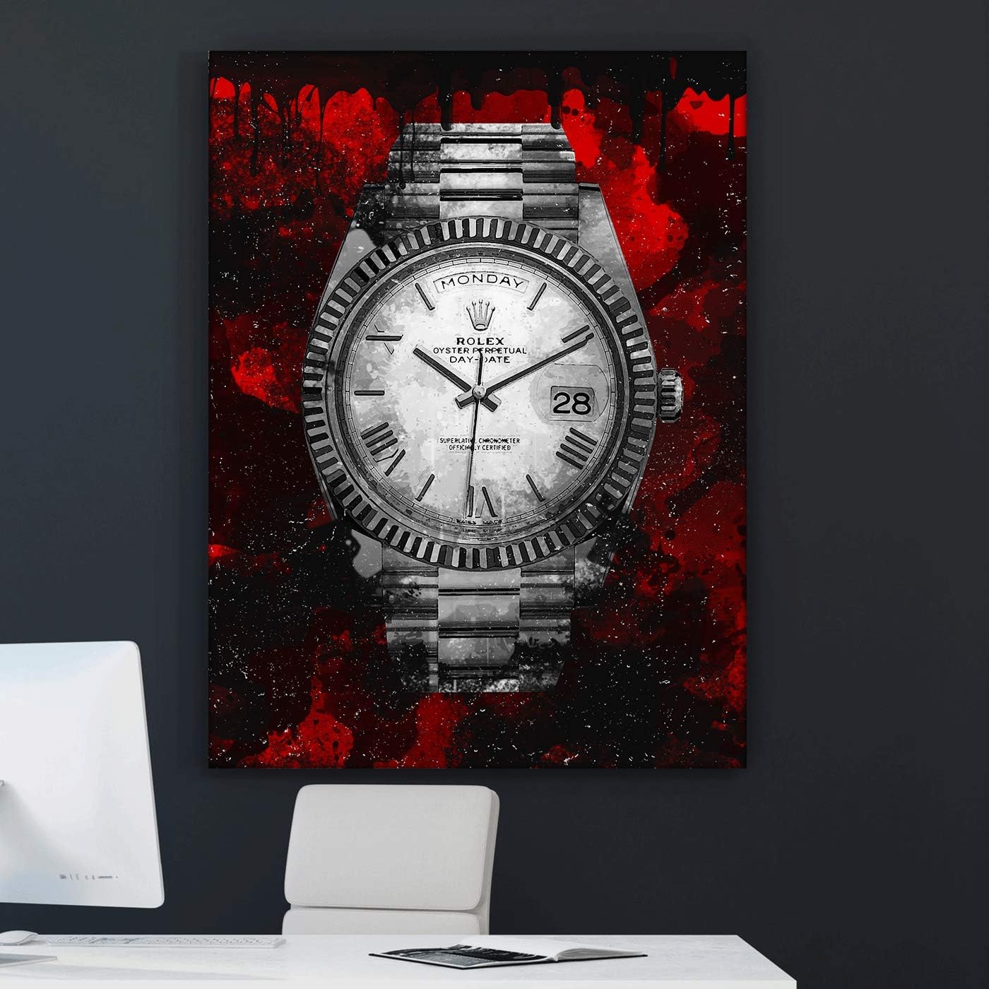 Luxury Watch Canvas Print Office Wall Decor Modern Art Pop Culture Decoration Inspiration Clock Timer Prints Framed Arts Walls Furniture (8 x 8 in)