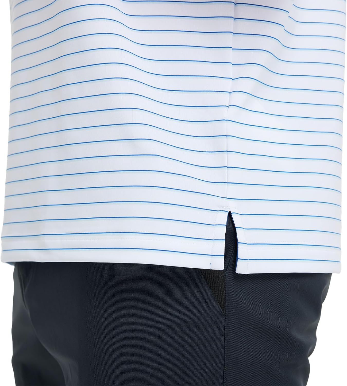 M MAELREG Golf Shirts for Men Moisture Wicking Striped Polo Performance Dry Fit Business Sports Mens Polo Shirts Short Sleeve