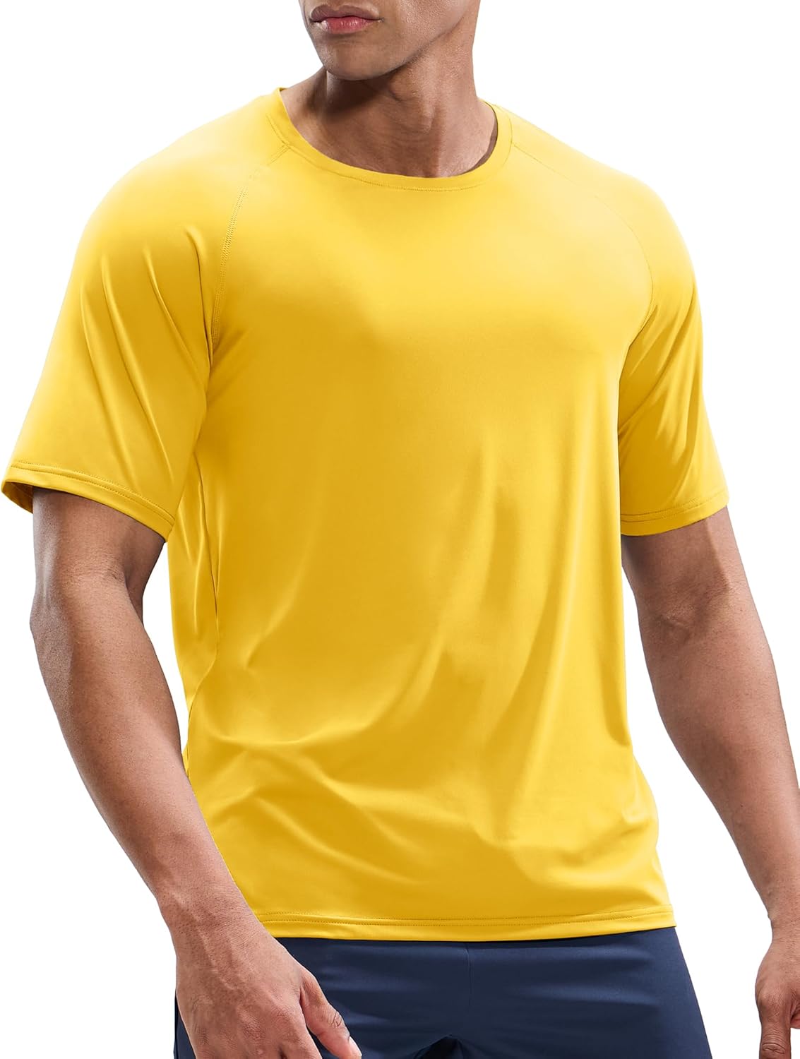 MIER Men's Dry Fit Workout T-Shirts Athletic Running Tee Short Sleeve Crew Neck Gym Tops, Polyester, Moisture Wicking