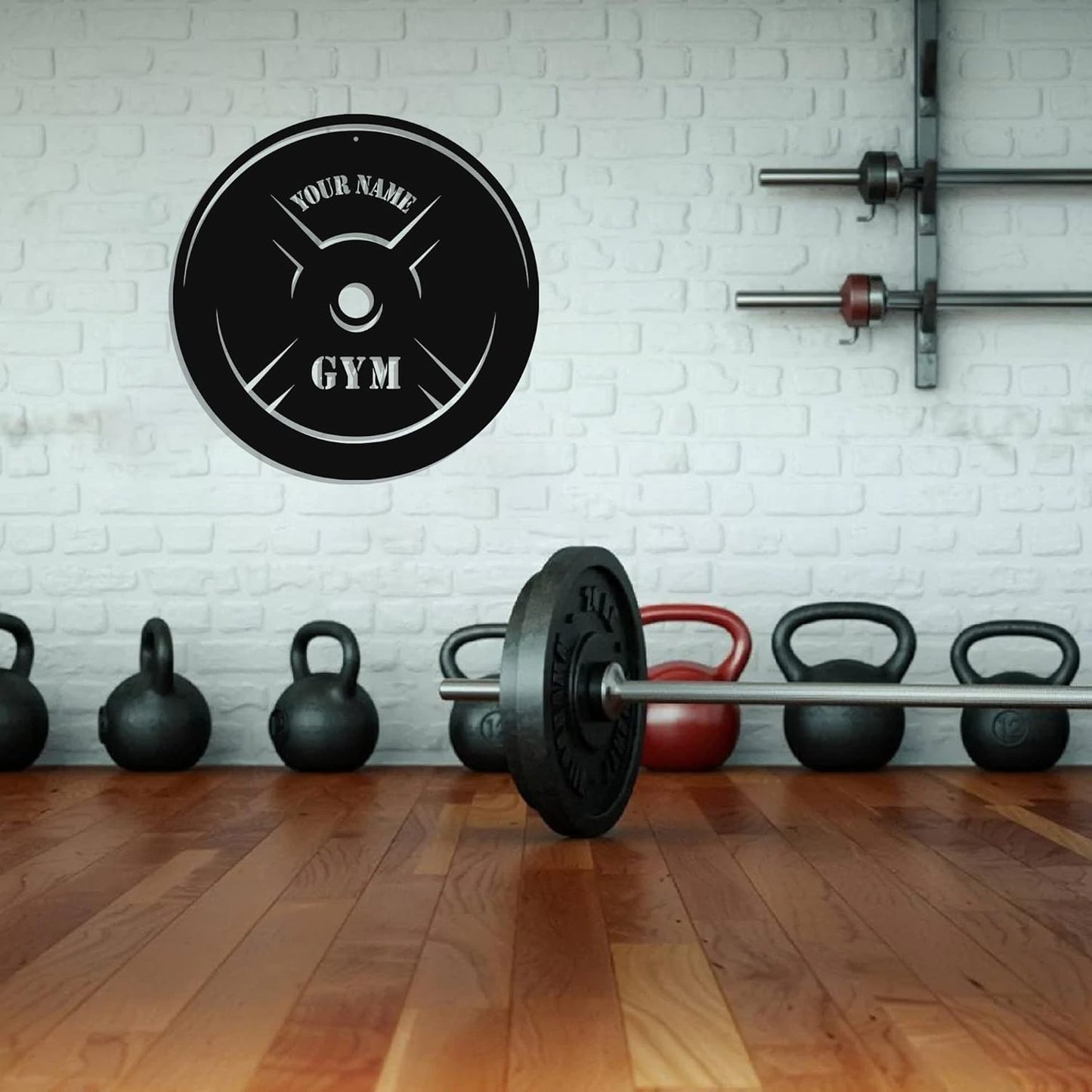 Personalized Home Gym LED Tin Metal Sign Multiple Sizes, Gym Sign Wall Decor, Exercise Workout Room Decor Fitness Center, Motivational Inspirational Hanging Wall Art Wall Plaque (05 w/o lights)