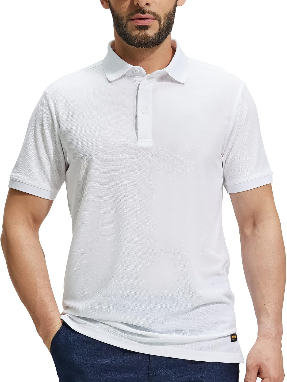 MIER Polo Shirts for Men Short Sleeve Quick Dry Polyester Collared Shirts Casual Golf Shirts, Moisture-Wicking