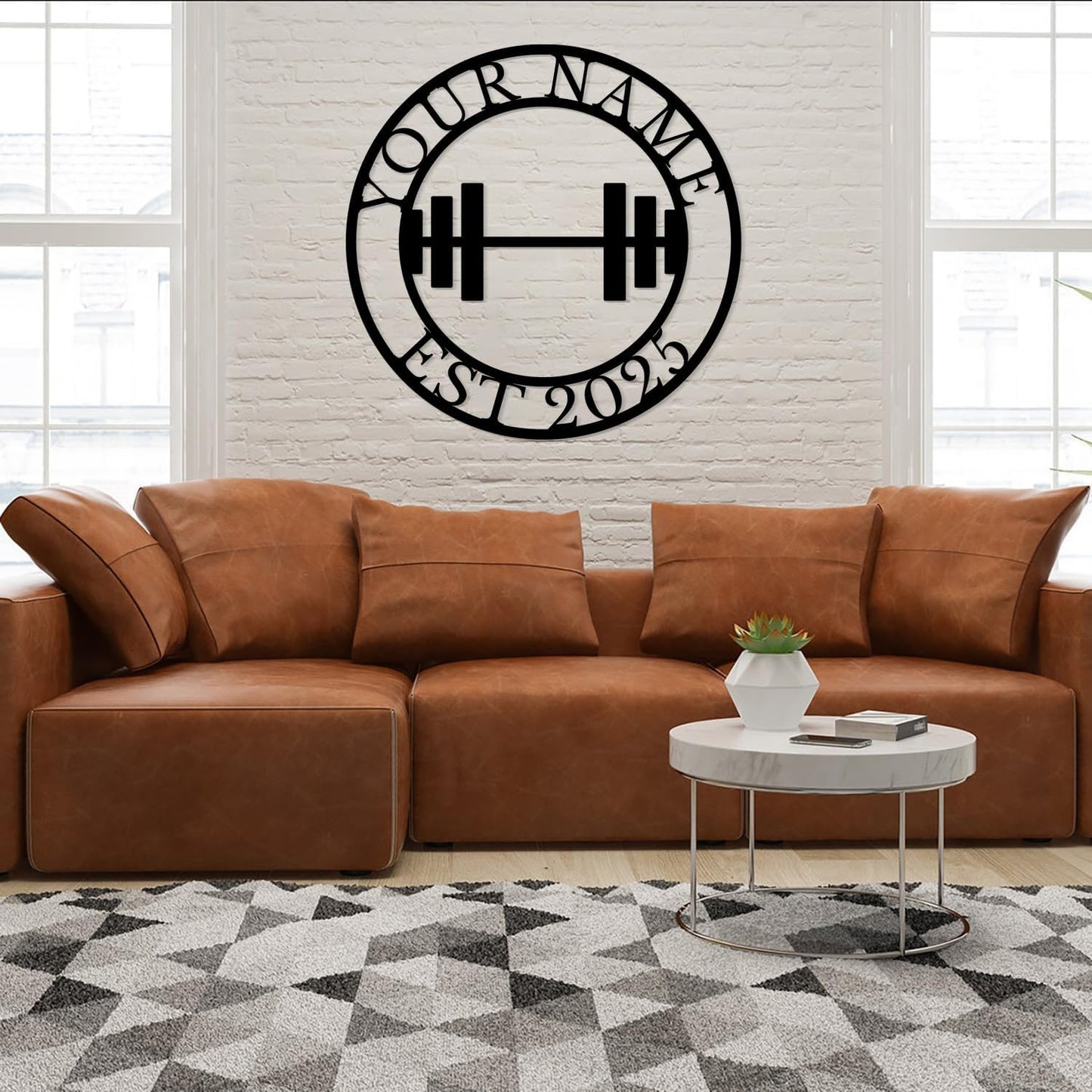 Personalized Metal Gym Sign, Custom Fitness Metal Wall Decor, Yoga Room Sign, fitness room decor, home gym decor, gifts for sports lovers, black metal