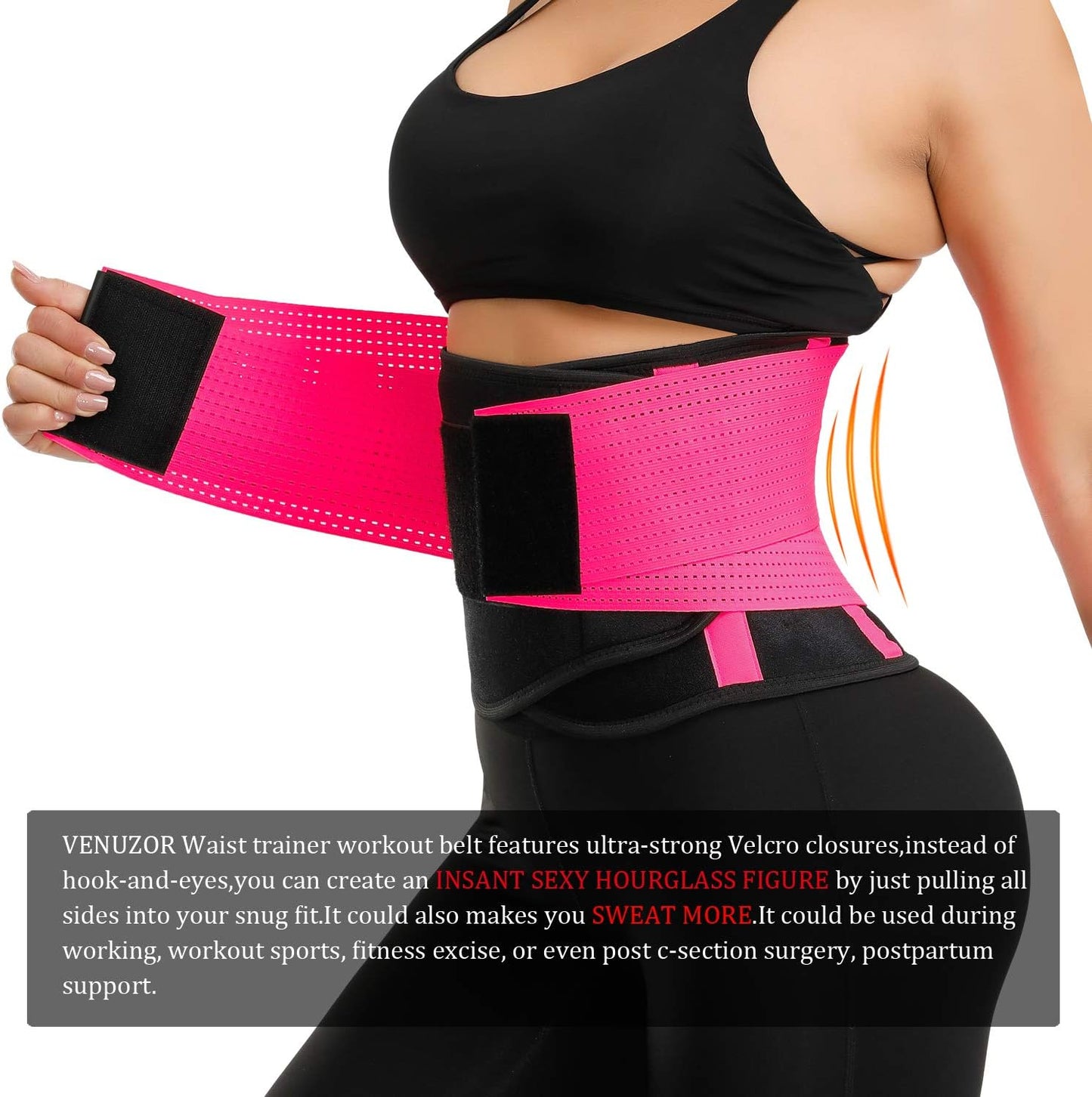 VENUZOR Waist Trainer Belt for Women - Waist Cincher Trimmer - Slimming Body Shaper Belt - Sport Girdle Belt (UP Graded)