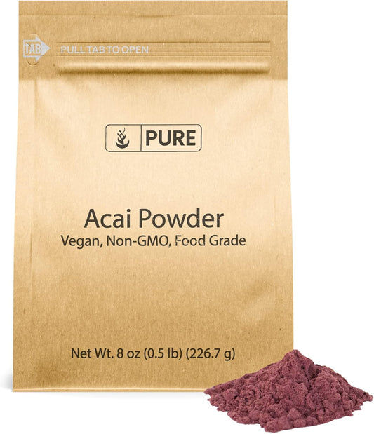 PURE ORIGINAL INGREDIENTS Acai Berry Powder (8 oz) Superfood, Vegan, Non-GMO, Gluten-Free