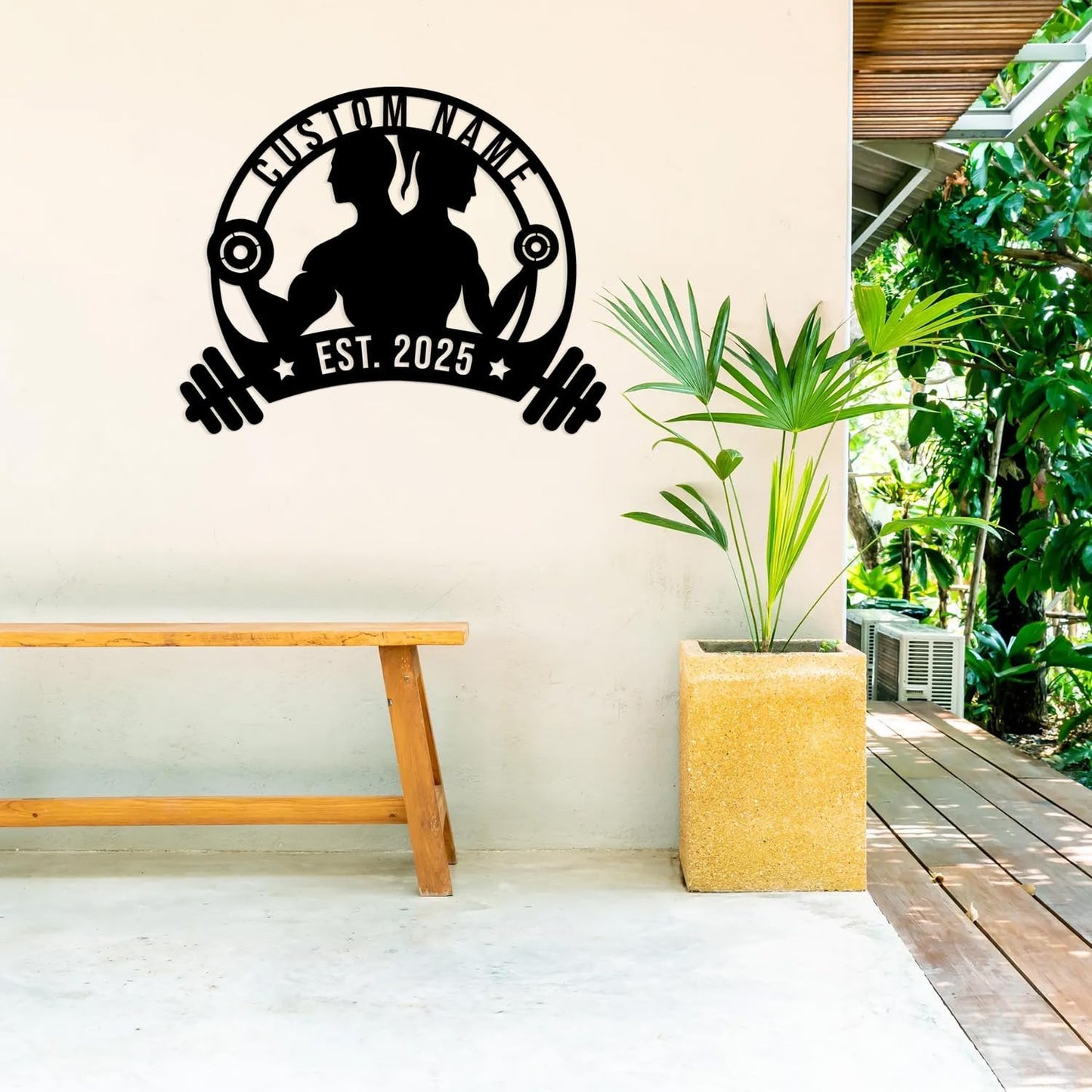 Personalized Metal Gym Sign, Custom Fitness Metal Wall Decor, Yoga Room Sign, fitness room decor, home gym decor, gifts for sports lovers, black metal