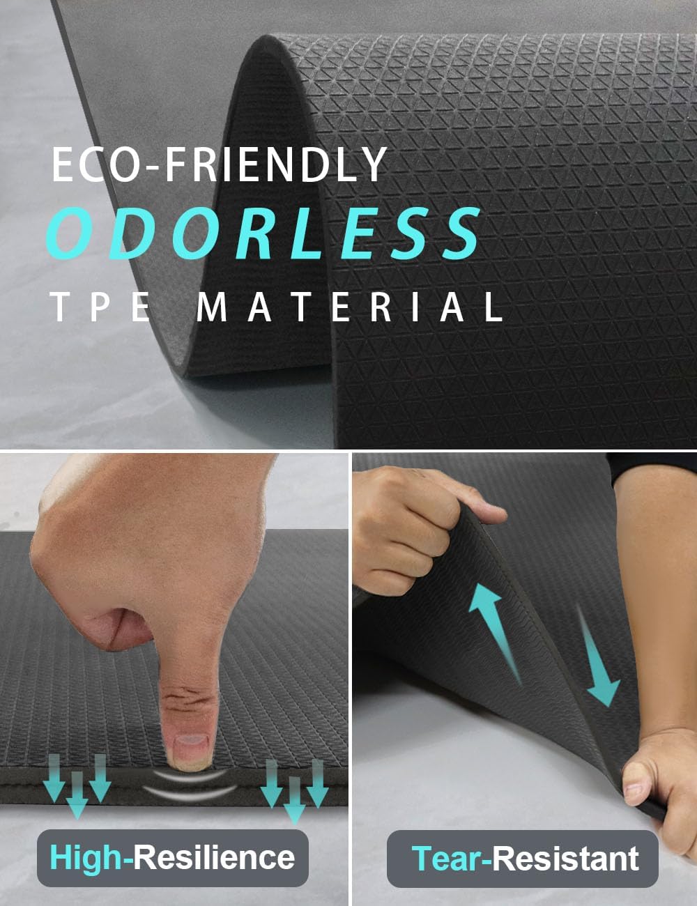 Extra Long & Wide Thick Yoga Mat for Tall Men & Women, 84'' x 32'' x 7mm Oversized Yoga Mat Double-Sided Non Slip, Pro TPE Yoga Mats with Strap