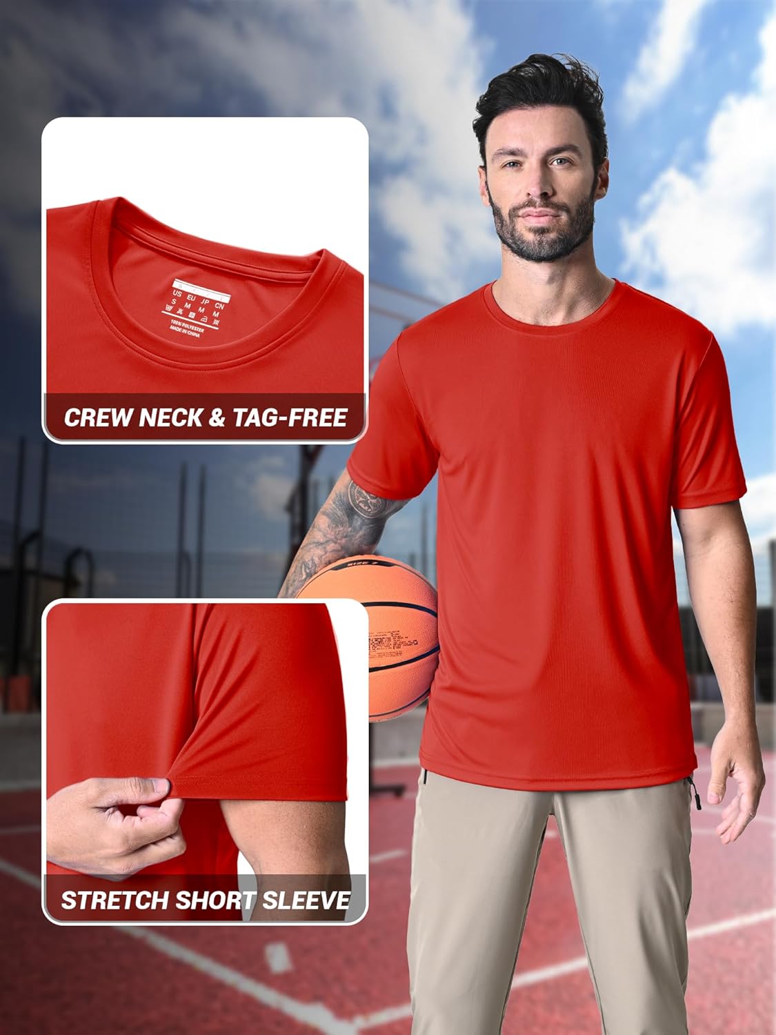 MAGCOMSEN Men's Short Sleeve UPF 50+ T-Shirt Quick Dry Rash Guard Athletic Running Swim Top Tee Performance Water Shirts