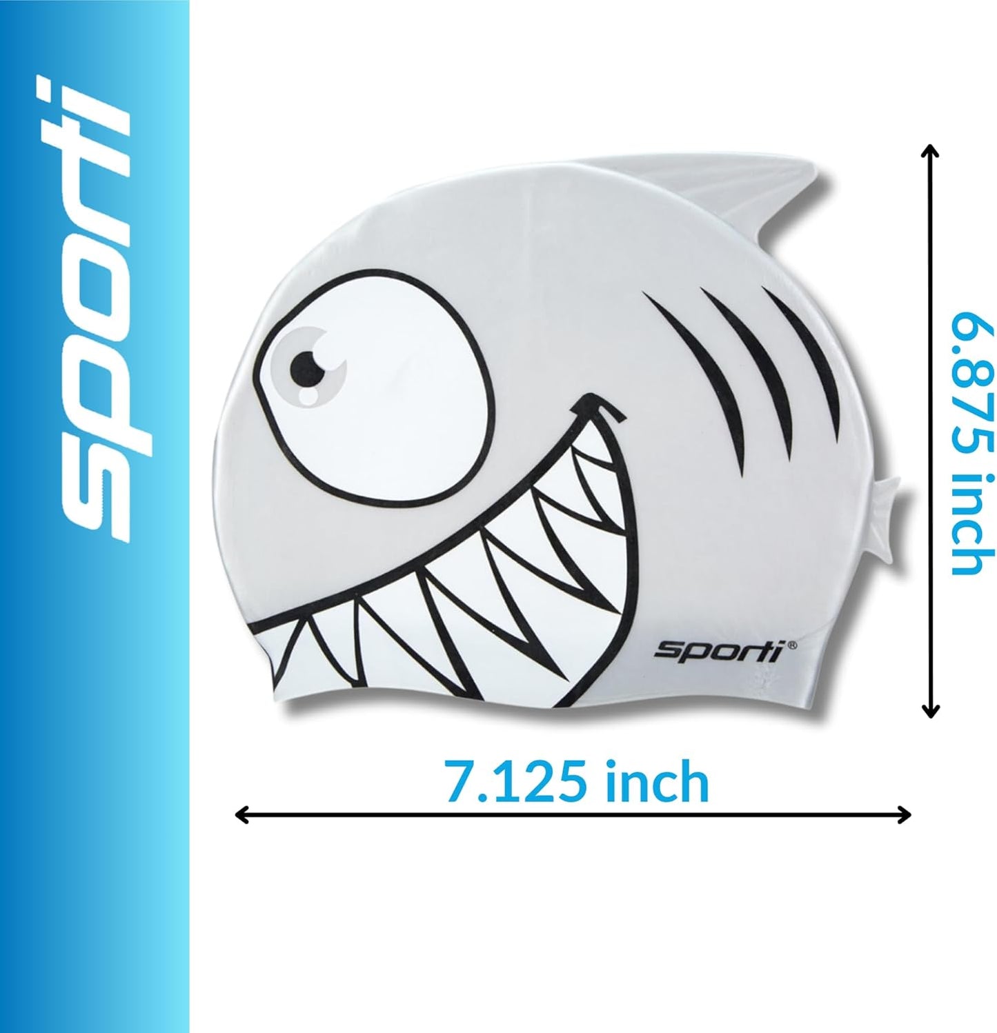 Sporti Silicone Swim Cap for Kids, Unisex Youth Swimming Cap, Protection Bathing Caps for Your Children, Aged 2-10