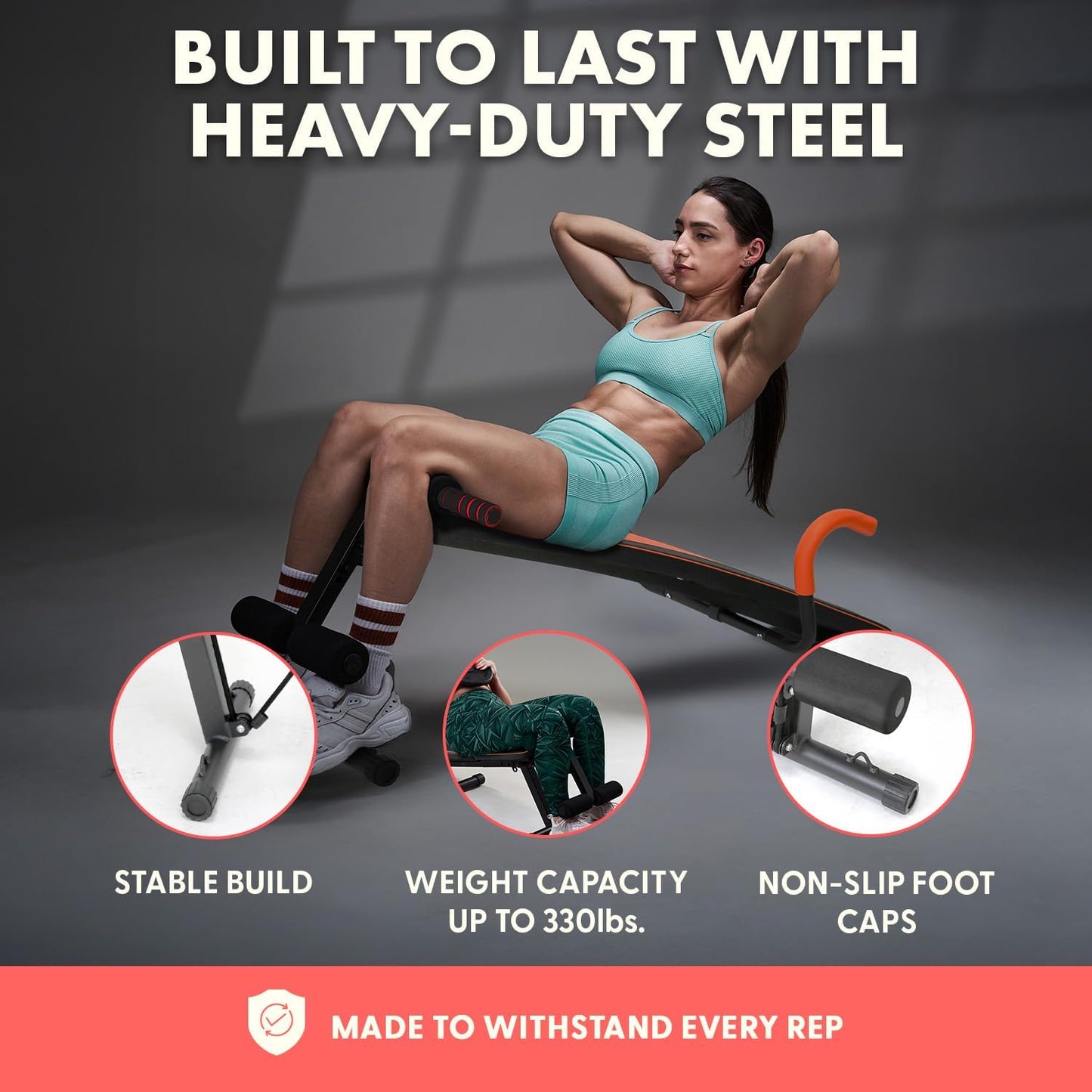 SQUATZ Adjustable Bench for Home Gym - Versatile Weight Bench for Men & Women - Ergonomic Workout Bench for Bench Press & Full Body Exercise - Heavy-Duty Steel, Non-Slip Design