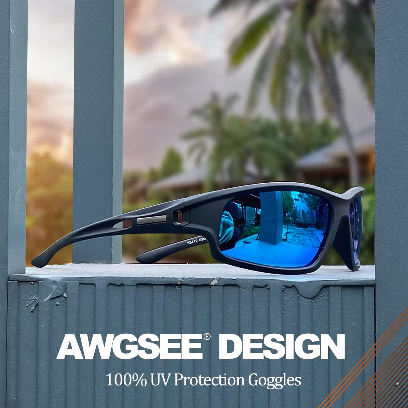 Polarized Sports Sunglasses for Men 100% UV Protection Wrap Around Unbreakable Sun Glasses for Fishing Driving