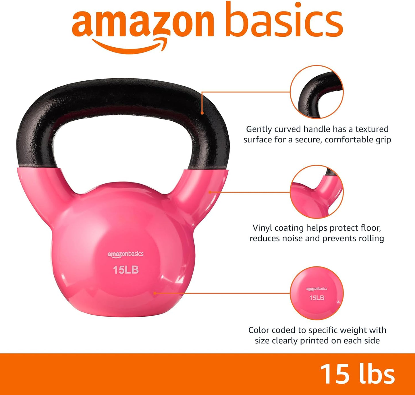 Amazon Basics Vinyl Kettlebell
