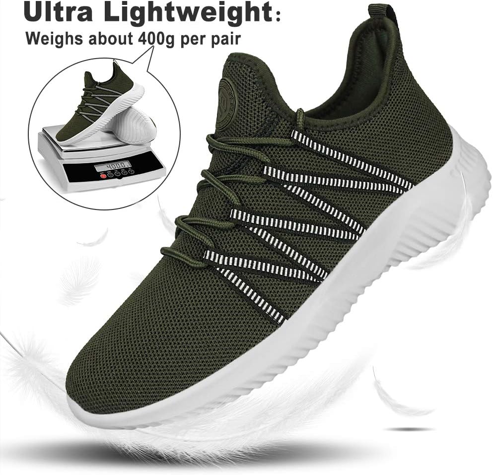 Feethit Mens Slip On Running Shoes Breathable Lightweight Comfortable Fashion Non Slip Sneakers for Men