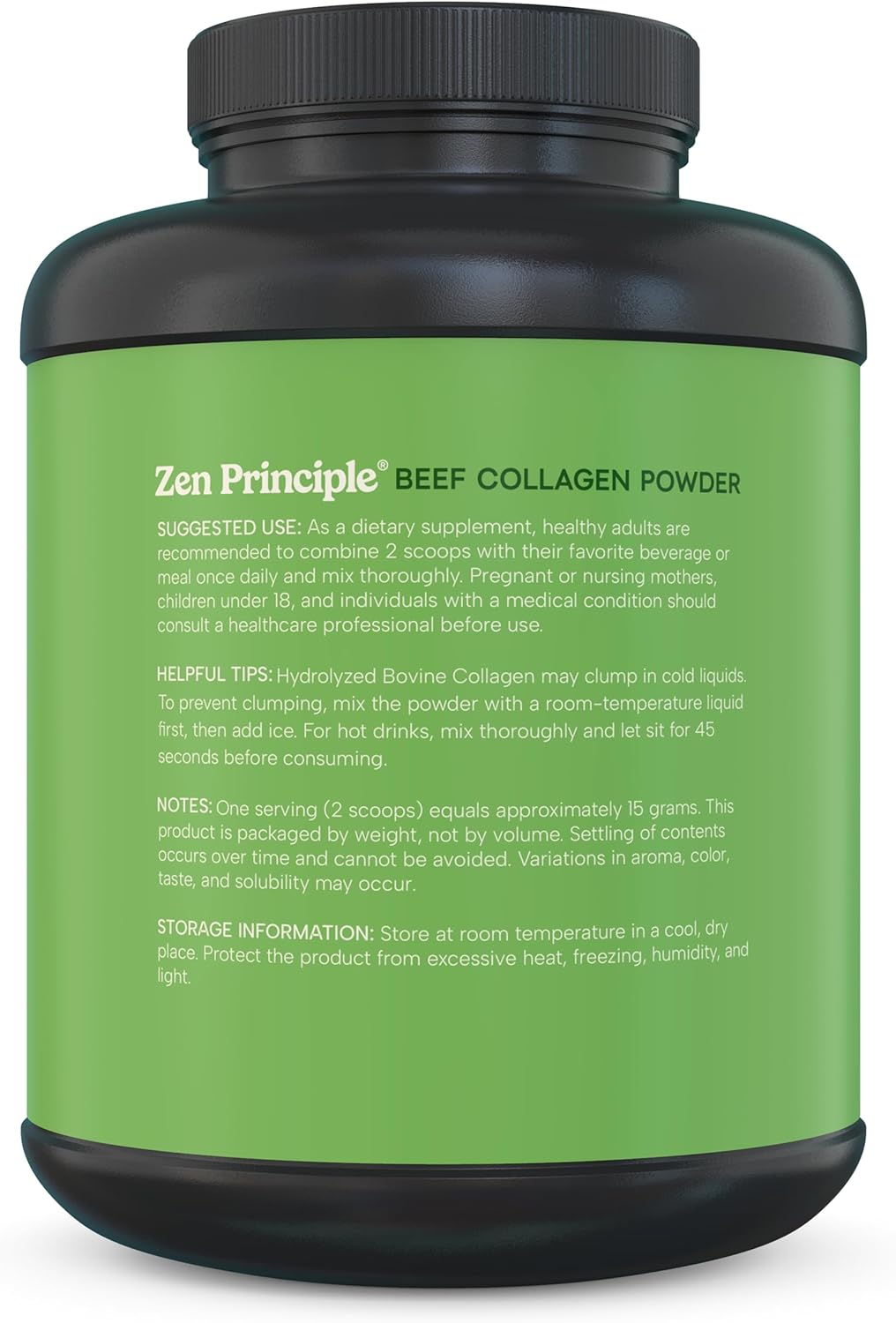 Zen Principle Grass-Fed Agglomerated Collagen Peptides 5 lb. Anti-Aging Hydrolyzed Protein Powder for Healthy Hair, Skin & Joints. Paleo and Keto Friendly, GMO and Gluten Free, Pasture-Raised Bovine.