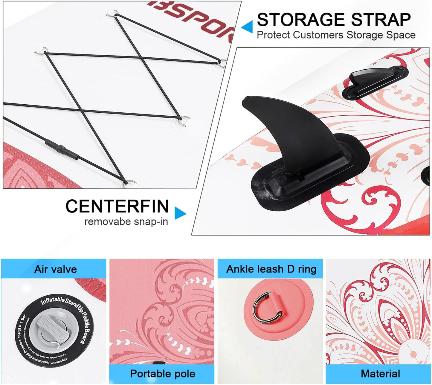 FBSPORT 11' Premium Stand Up Paddle Board, Yoga Board with Durable SUP Accessories & Carry Bag | Wide Stance, Surf Control, Non-Slip Deck, Leash, Paddle and Pump for Youth & Adult