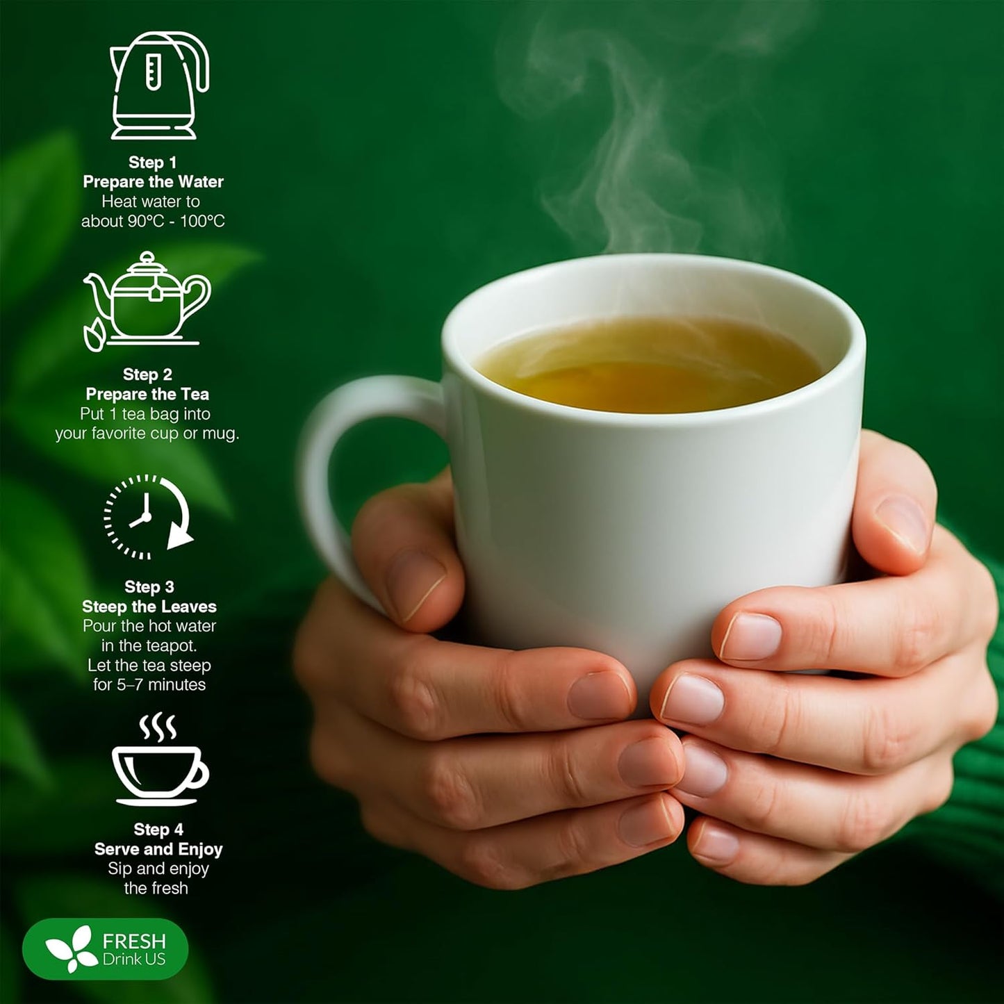 FreshDrinkUS, 24 Packs of Premium Herbal Kidney Support Tea – Ginseng Six Treasure Blend, 9 Powerful Ingredients, 10g/Bag – Men's Wellness Tea with Ginseng and Five Treasure Aid Root.