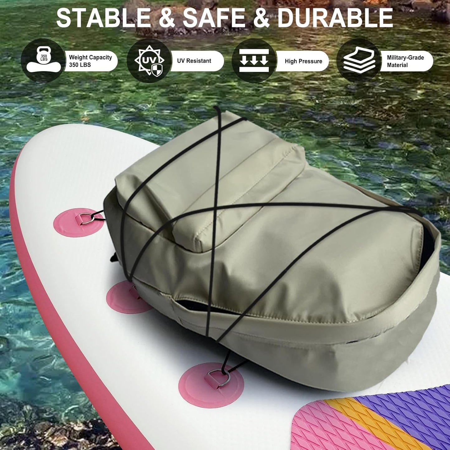 Inflatable Stand Up Paddle Board 10‘x30‘‘- Ultra-Light SUP with Backpack, Pump, Paddle, Coil Leash, 3 Fins, Repair Kit, Stable Design, Non-Slip EVA Deck for Adults & Youth