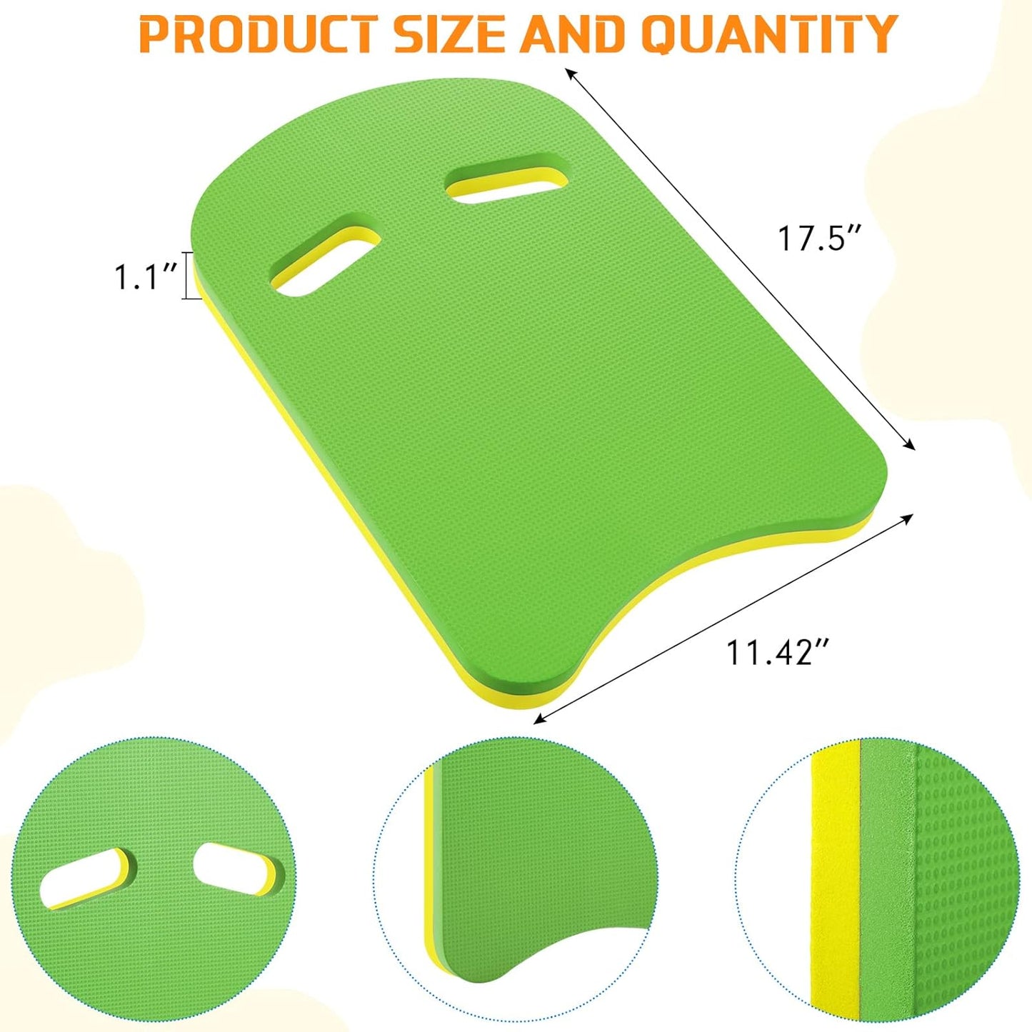 Kickboard Swimming Training Kick Board U Design Summer Aid Float Equipment EVA Foam with Integrated Hole Handle for Water Pool Accessories