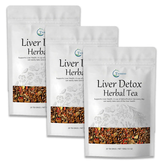 Liver Detox Herbal Tea | 20 Tea Bag，aids digestion，Caffeine-free, nine natural ingredients including milk thistle, chrysanthemum, cassia seed, etc. (3pcs)