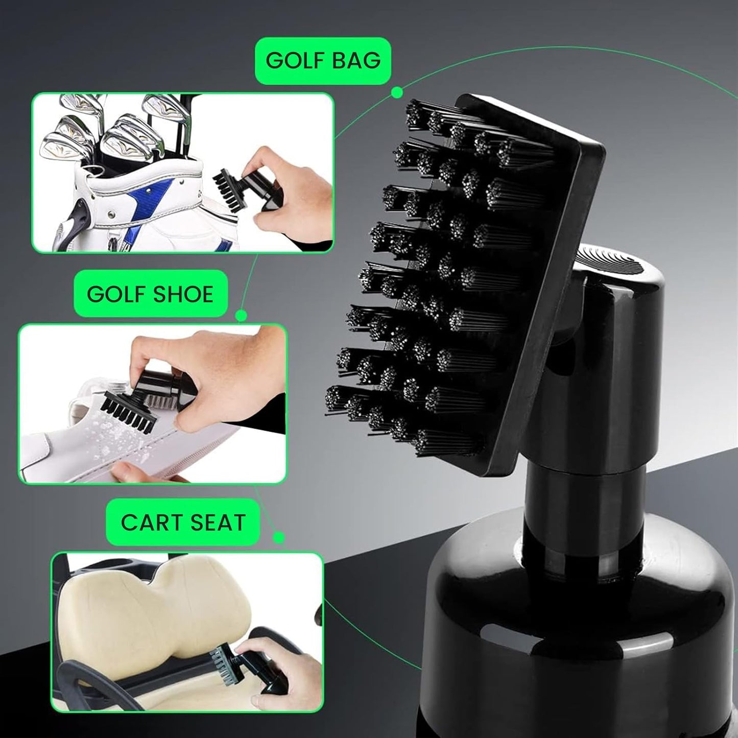 Golf Club Clean Brush Towel Value Set with Strong Magnetic Retractable Carabiner, Squeeze Water Bottle Microfiber Absorbent Towel for Golf Bags Accessory Iron Care Men Women