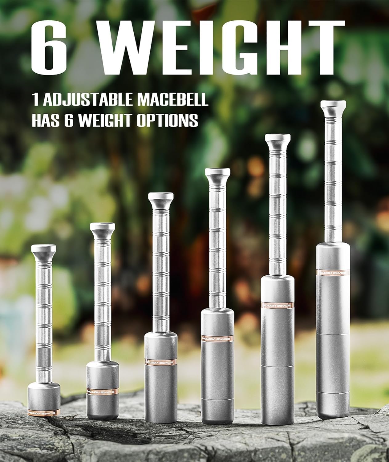 Adjustable Macebell Clubbell for Strength Training, 6/8-in-1 Premium Steel Indian Club for Full Body, Muscles, Shoulder, Grips & Forearms Workouts to Stretching