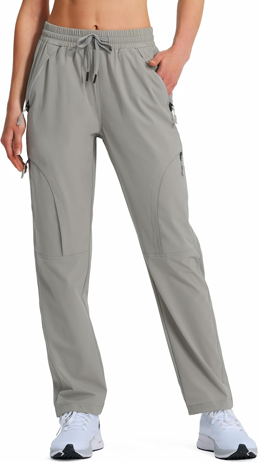Women's Hiking Pants Quick Dry Lightweight Cargo Pants UPF 50 Water Resistant Zipper Pockets for Golf Travel Work Camping