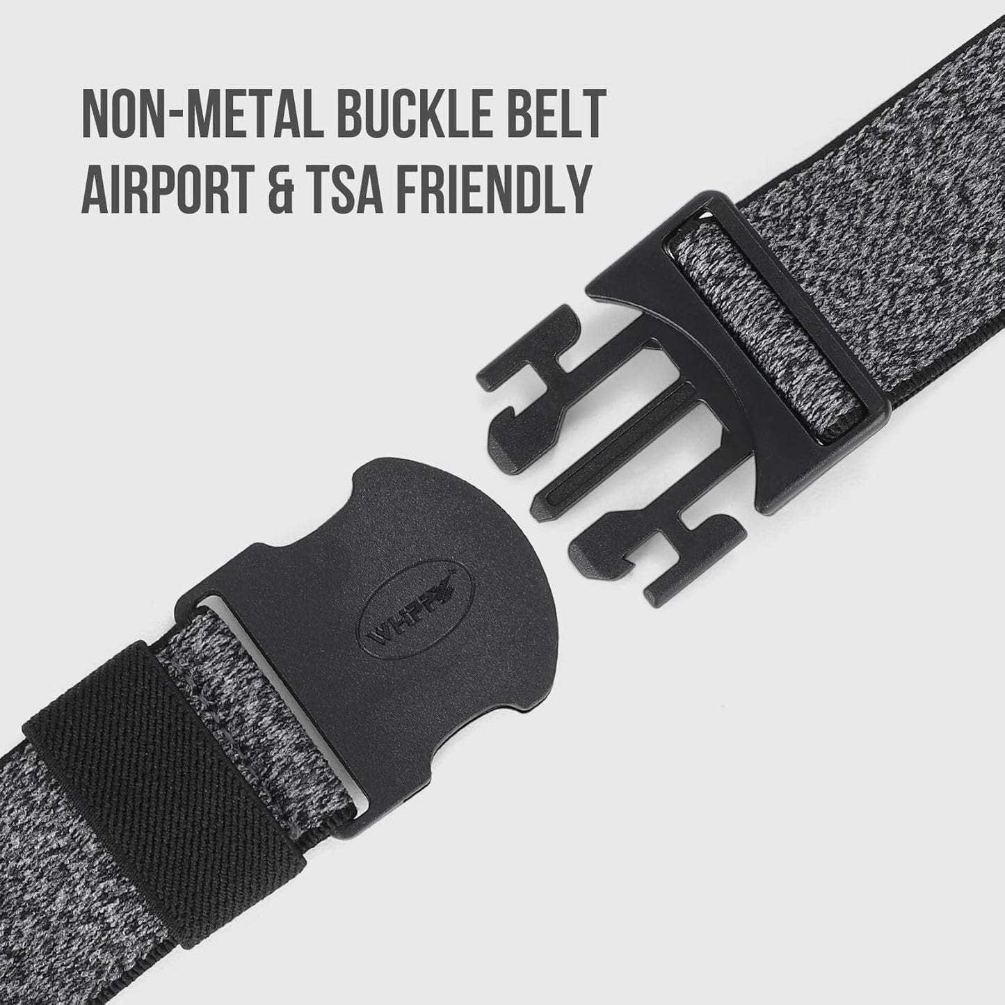 WHIPPY Mens Elastic Stretch Belt Unisex Adventure Web Belt for Women Men with Non-Metal Buckle Adjustable Belts