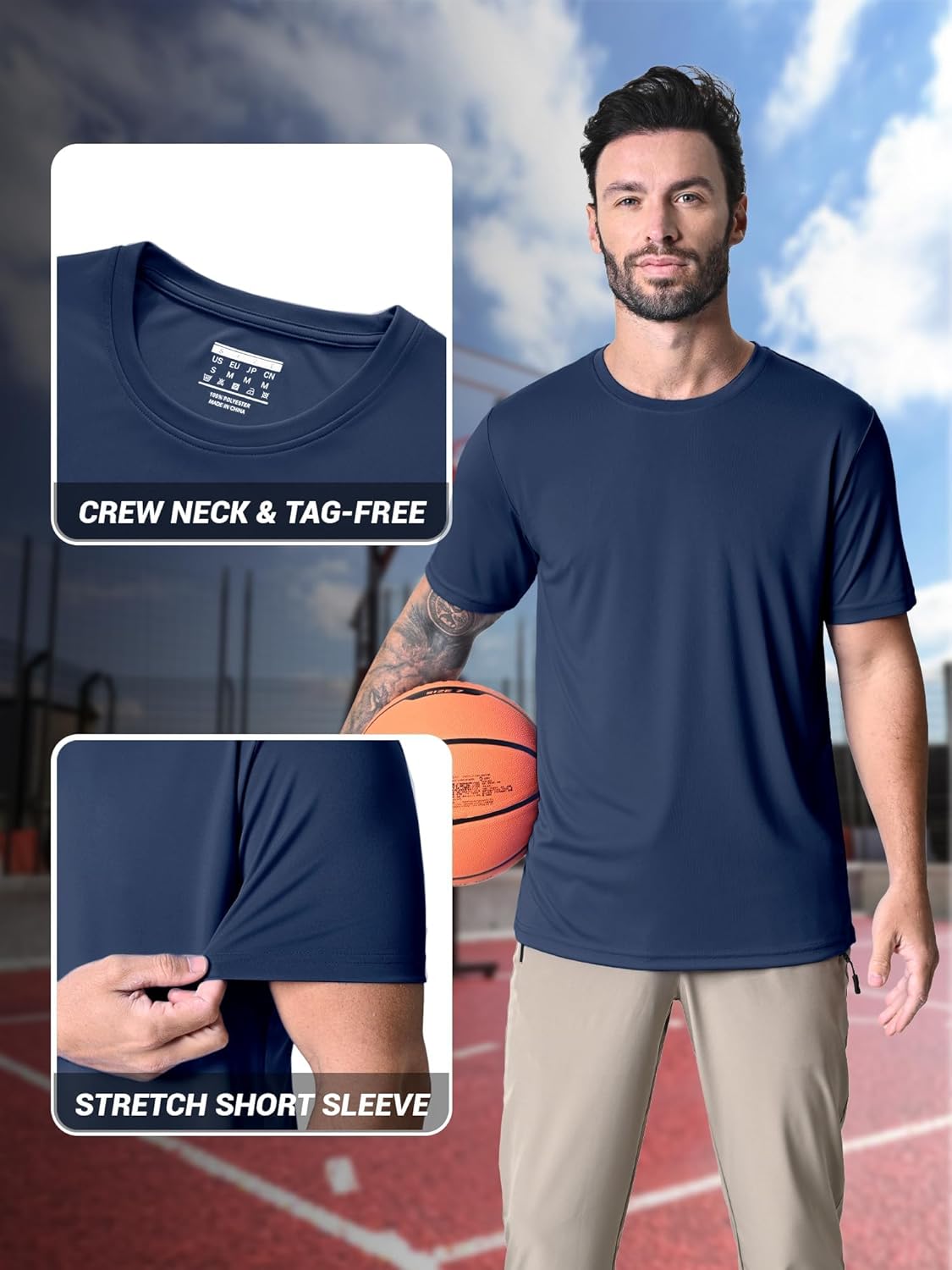 MAGCOMSEN Men's Short Sleeve UPF 50+ T-Shirt Quick Dry Rash Guard Athletic Running Swim Top Tee Performance Water Shirts