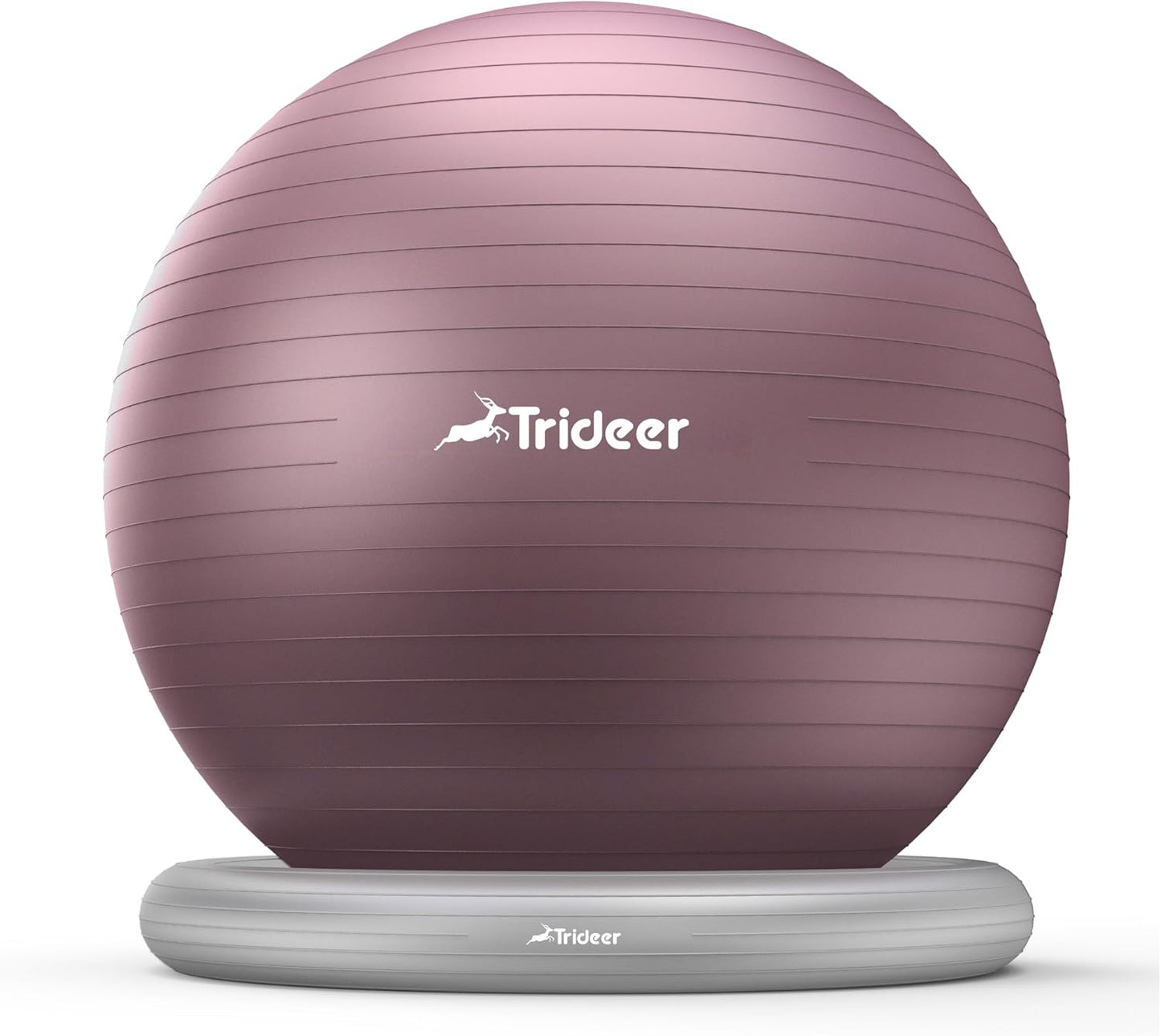 Trideer Exercise Yoga Ball Chair with Base for Home Office Desk, Stability & Fitness Ball Seat to Relieve Back Pain, Home Gym Workout for Abs, Pregnancy Ball with Pump
