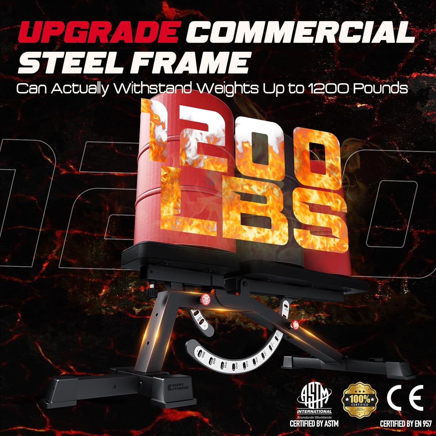 KeppiFitness Adjustable Weight Bench, Bench3000 MAX Heavy Duty Workout Bench Press with Leg Extension and Preacher Pad for Home Gym Fitness, Flat Incline Decline Sit Up Bench