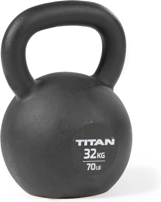 Titan Fitness Cast Iron Kettlebell, Single Piece Casting, KG and LB Markings, Full Body Workout