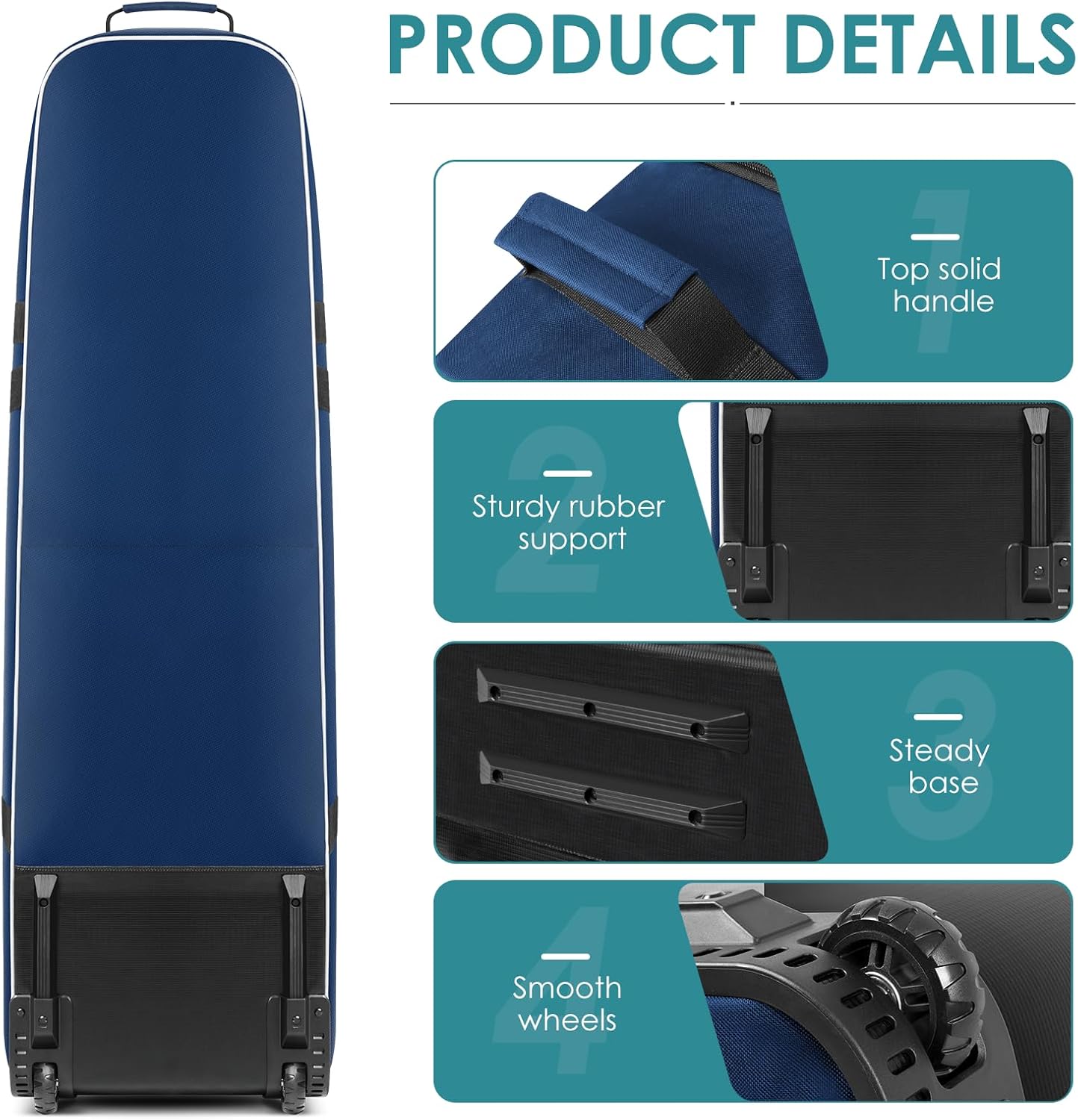 Findway Golf Travel Bag, Golf Travel Bag for Airlines with Wheels, 900D Heavy Duty Polyester Oxford Soft-Sided with Club Protection Liner, Universal Size