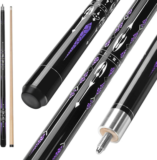 Pool Cue, 58" Billiard Cue Stick 2-Piece 13mm Maple Wood Pool Cue Stick 18 19 20 21oz for Bar House Pool Table Sports