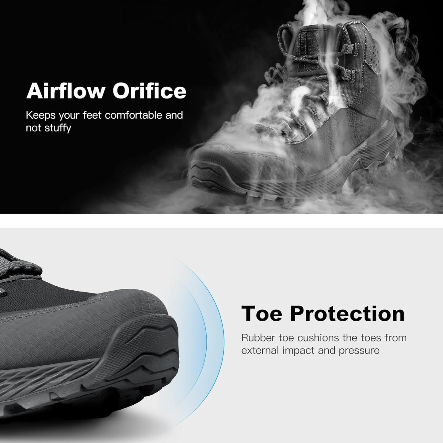 FREE SOLDIER Men's Tactical Hiking Boots Breathable Desert Boots Lightweight Work Military Boots