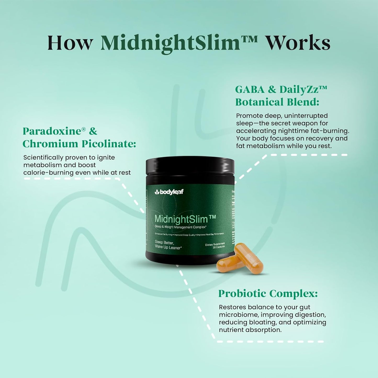 MidnightSlim™ | Advanced Nighttime Weight Management | Maximum Strength Metabolism Support, Digestive Health, Peaceful Sleep | Premium Probiotic Complex | 30 Capsules