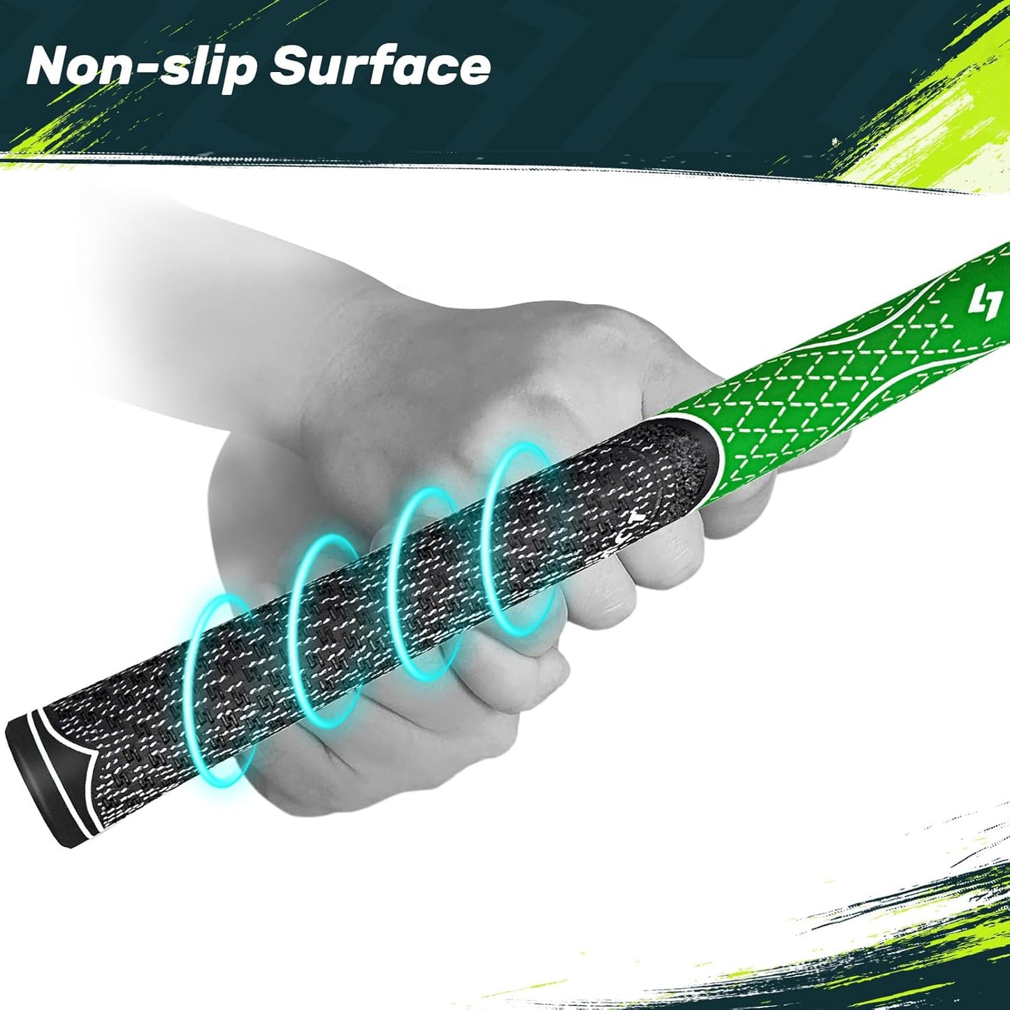 SAPLIZE Hybrid Golf Grips (CL07) - Set of 13, Innovative Design, Cross Corded Rubber Technology, Options of 8 Colors, Standard/Midsize, Basic/Deluxe Kit for Choice, Multicompound Golf Club Grips