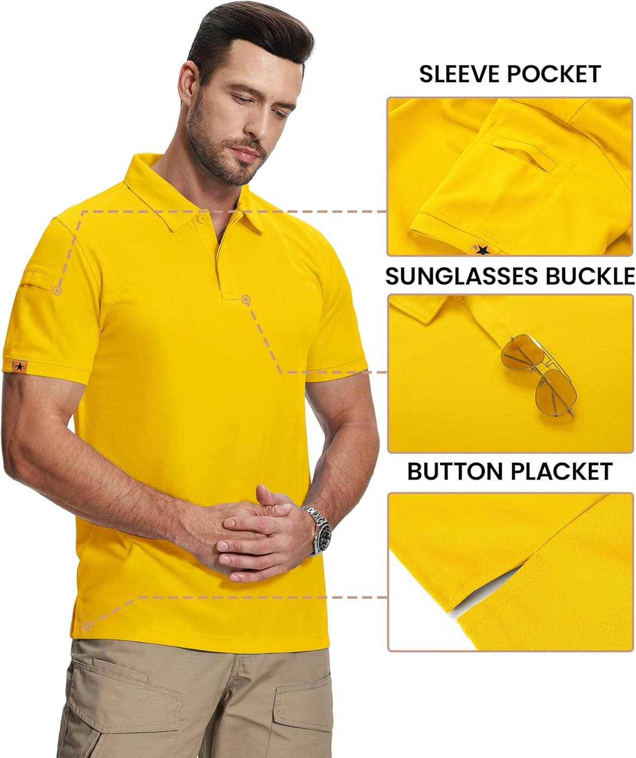 ZITY Mens 2 Pack Polo Shirts Short Sleeve Performance Sports Golf Shirt for Men Tactical Shirt