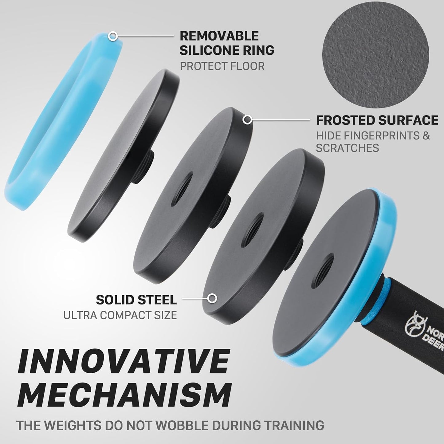 Northdeer V2.0 Upgraded Adjustable Steel Dumbbells 40LB / 60LB - 2 in 1 Dumbbell Barbell Set for Home Gym Workout - Compatible with V1.0 Dumbbells