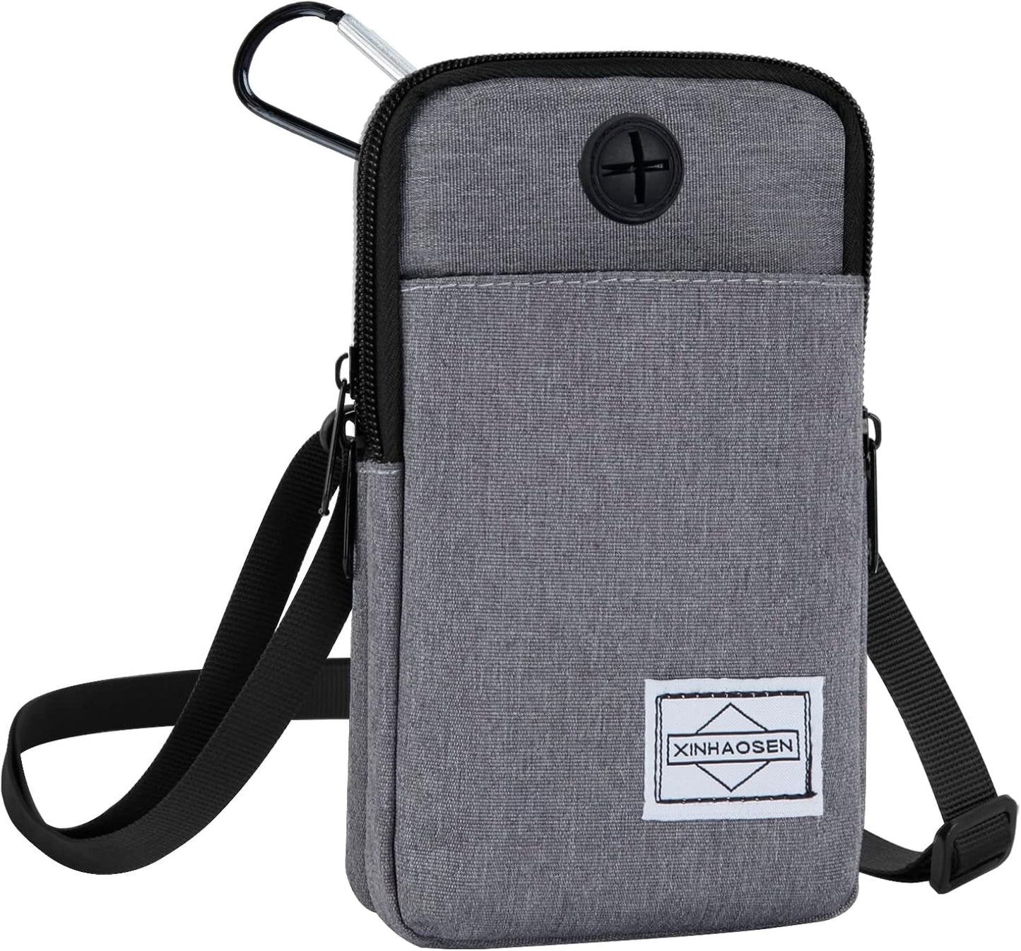 Cell Phone Purse Waist Pack Bag Travel Crossbody Bag Wristband Sport Armband Wallet with Removable Shoulder Strap (Light Grey)