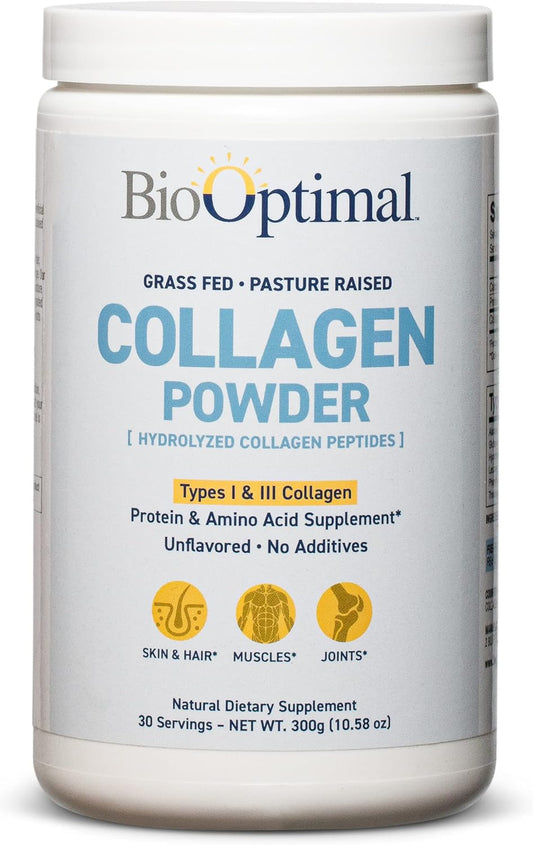 Collagen Peptides Powder - Grass-Fed, Pasture-Raised Hydrolyzed Protein Supplement for Skin, Hair, & Nails - Non-GMO, Zero Sugar Daily Supplement for Men & Women (30 Servings)