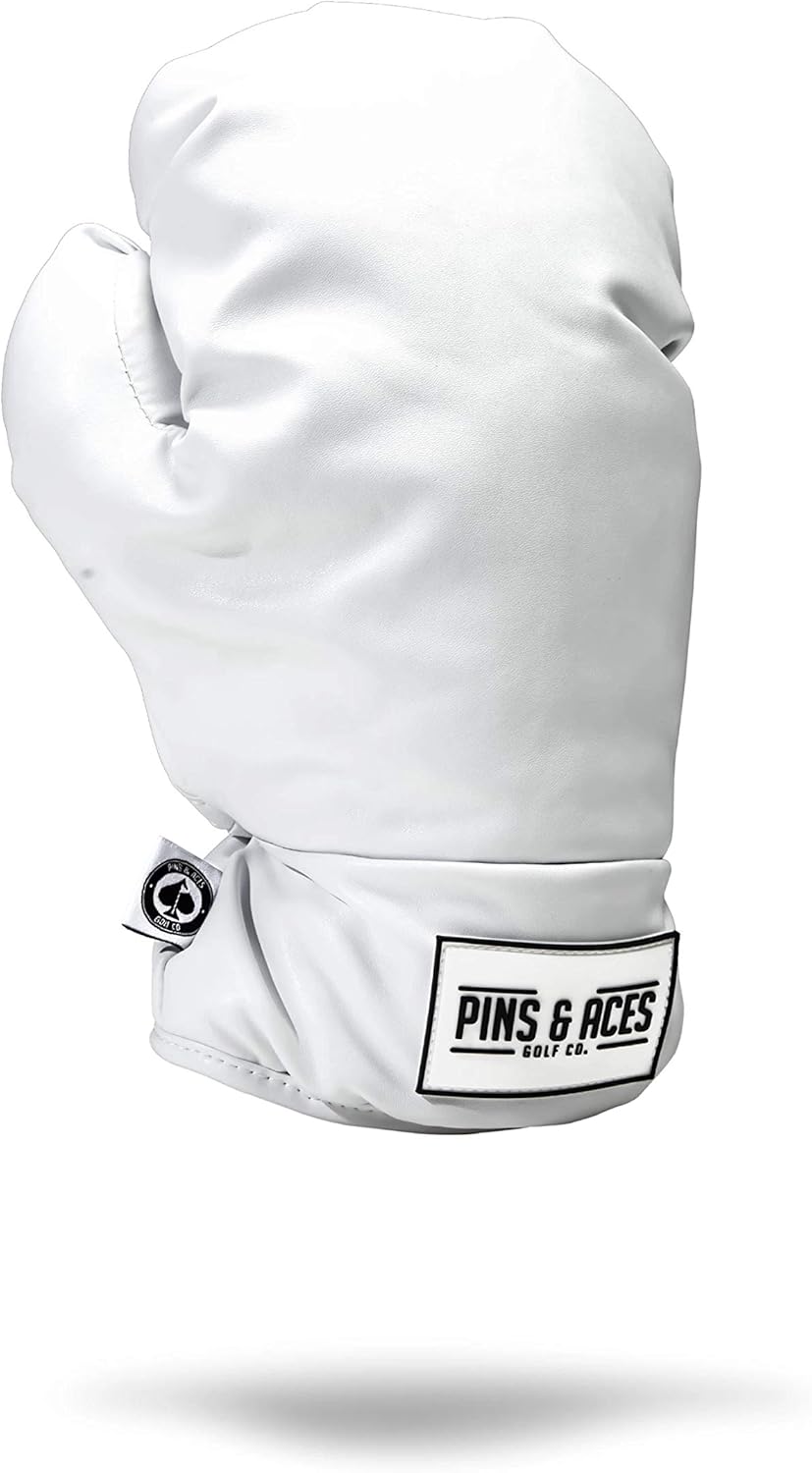 Pins & Aces Boxing Glove Driver Head Cover - Premium, Hand-Made Classic Boxing Glove 1W Headcover - Funny, Tour Quality Golf Club Cover - Style and Customize Your Golf Bag