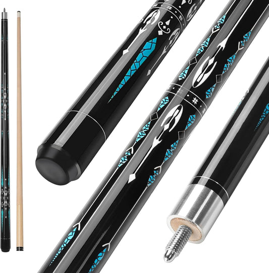 Pool Cue, 58" Billiard Cue Stick 2-Piece 13mm Maple Wood Pool Cue Stick 18 19 20 21oz for Bar House Pool Table Sports