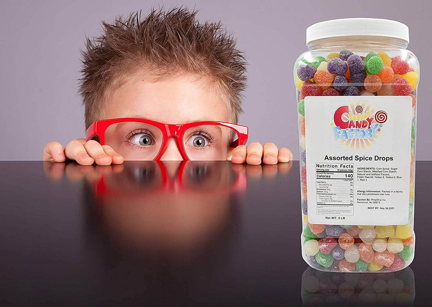 Sarahs Candy Factory Assorted Spice Drops 5 Lbs in Jar