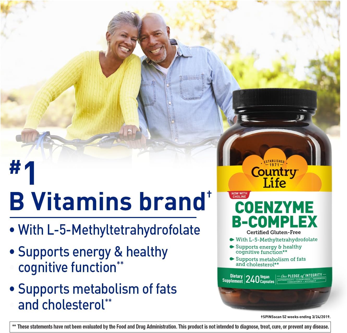 Country Life, Coenzyme B-Complex Vitamin, Support Energy and Metabolism, Daily Supplement, 240 ct
